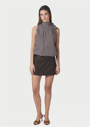 Veda wide stripe top Dark Brown Neo Noir